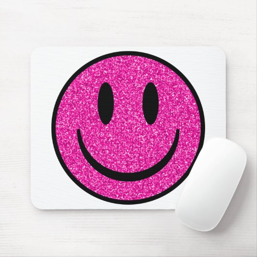 Tapis De Souris Visage de sourire rose Parties scintillant (Avec souris)