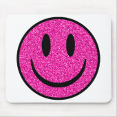 Tapis De Souris Visage de sourire rose Parties scintillant (Devant)
