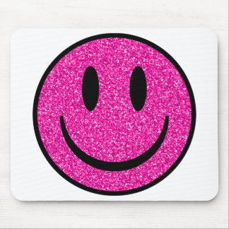 Tapis De Souris Visage de sourire rose Parties scintillant