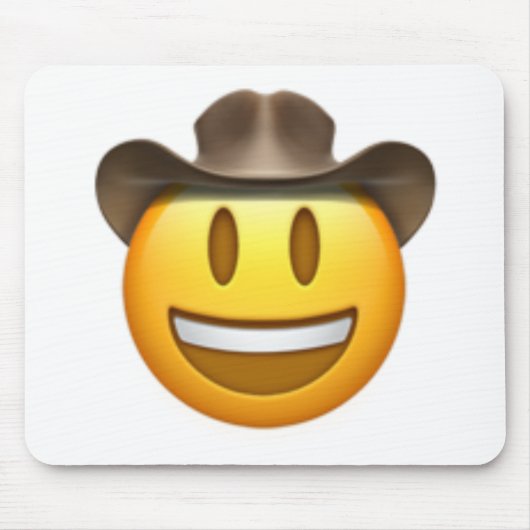 Tapis De Souris Visage d'emoji de cowboy (Devant)