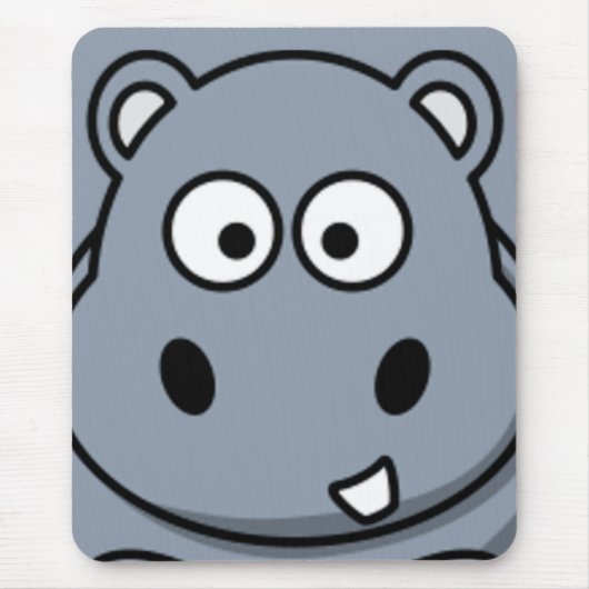 Tapis De Souris Visage d'hippopotame (Devant)