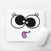Tapis De Souris Visage drôle de fille (Avec souris)