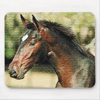 Tapis De Souris Visage du cheval mosaïque Carreaux