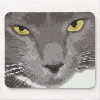 Tapis De Souris Visage gris artistique de chat