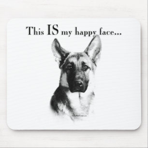 Tapis De Souris Visage heureux de berger allemand