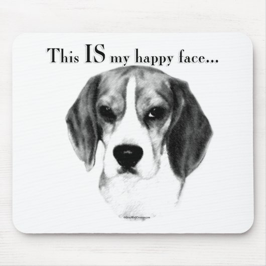 Tapis De Souris Visage heureux du beagle (Devant)