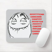 Tapis De Souris Visage riant Meme comique de rage de PFFTCH (Avec souris)