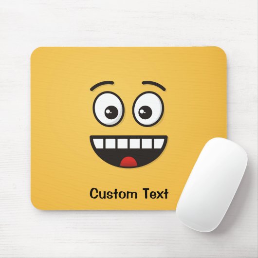 Tapis De Souris Visage souriant avec la souris ouverte (Avec souris)