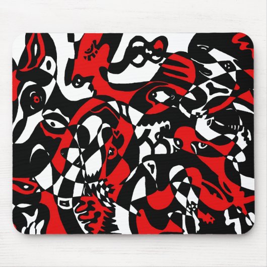Tapis De Souris "Visages" Art Abstrait (Devant)