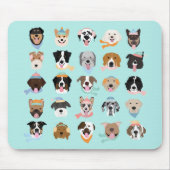 Tapis De Souris Visages de chiens d'hiver (Devant)