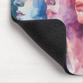 Tapis De Souris Visages des femmes - Peinture aquarelle (Coin)