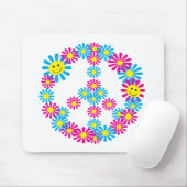Tapis De Souris Visages du signe de paix de fleur W (Avec souris)