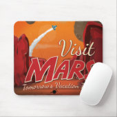Tapis De Souris Visite du Poster vintage Mars (Avec souris)
