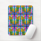 Tapis De Souris Vitrail Jaune marguerite (Avec souris)