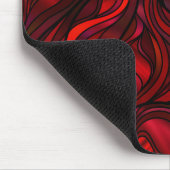 Tapis De Souris Vitrail rouge Abstrait (Coin)