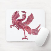 Tapis De Souris Vitre rouge Oiseau rouge (Avec souris)