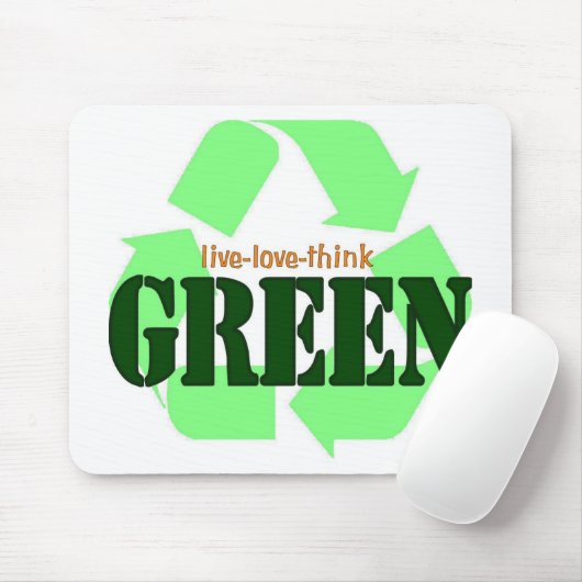 Tapis De Souris Vivant-Amour-Pensez le VERT (Avec souris)
