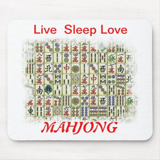 Tapis De Souris vivent l'amour de sommeil, Mahjong (Devant)