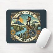 Tapis De Souris "Vivez pour le voyage" Mousepad (Avec souris)