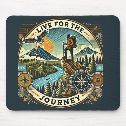 Tapis De Souris "Vivez pour le voyage" Mousepad (Devant)