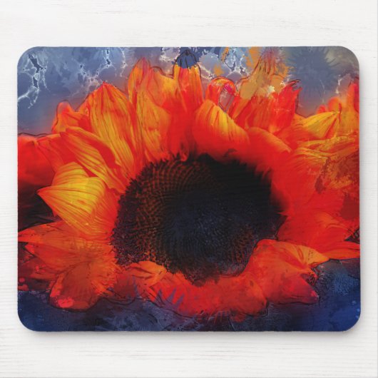 Tapis De Souris Vivid Painteté Orange Sunflower Pad (Devant)