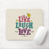 TAPIS DE SOURIS VIVRE RIRE AMOUR (Avec souris)