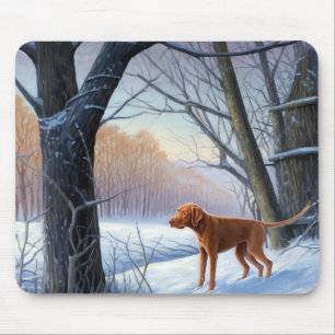 Tapis De Souris Vizla Qu'il neige Noël