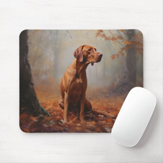 Tapis De Souris Vizsla à l'automne Feuilles automne Inspire (Avec souris)