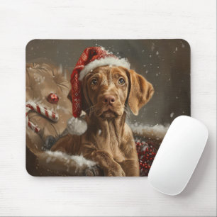 Tapis De Souris Vizsla de Noël Fête