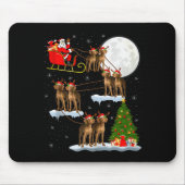 Tapis De Souris Vizsla Dog Santa Sleigh Flying Funny Magical Chris (Devant)