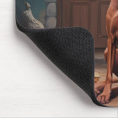 Tapis De Souris Vizsla Potirons Halloween Effrayant (Coin)
