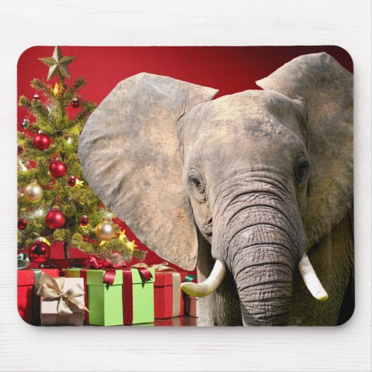 Tapis De Souris Voeux de Noël éléphant (Devant)