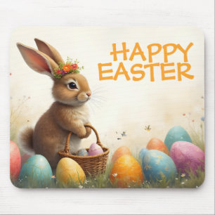 Tapis De Souris Vœux de printemps du lapin de Pâques
