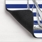 Tapis De Souris Voile d'argent sur les bandes marines (Coin)