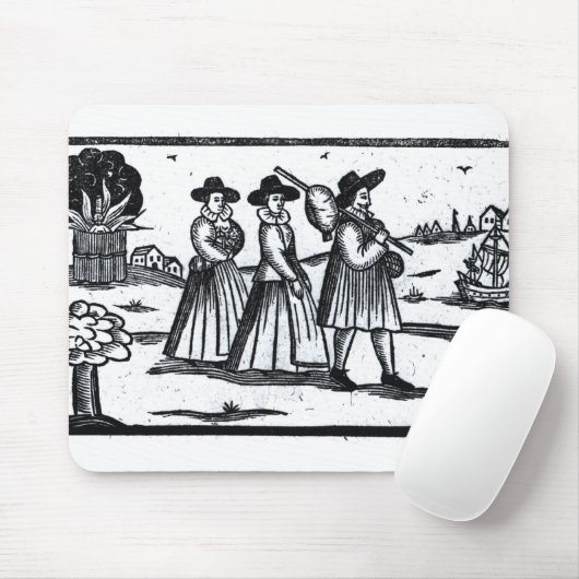 Tapis De Souris Voile réglée par pèlerins sur la fleur printanière (Avec souris)