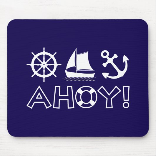 Tapis De Souris Voilier Ancre Ahoy! BLANCHE (Devant)