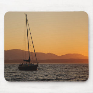 Tapis De Souris Voilier au coucher du soleil sur le Puget Sound