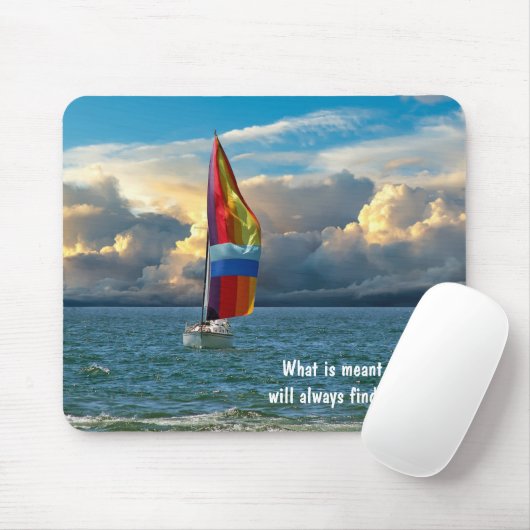 Tapis De Souris Voilier avec Rainbow Spinnaker (Avec souris)