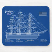 Tapis De Souris Voilier Clipper Flying Cloud - Plan ABD (Devant)