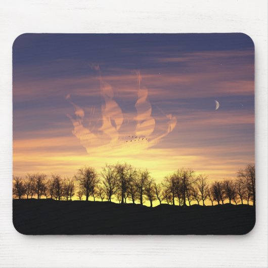 Tapis De Souris Voilier le ciel nocturne Mousepad (Devant)