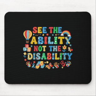 Tapis De Souris Voir la capacité et non le handicap Sensibilisatio