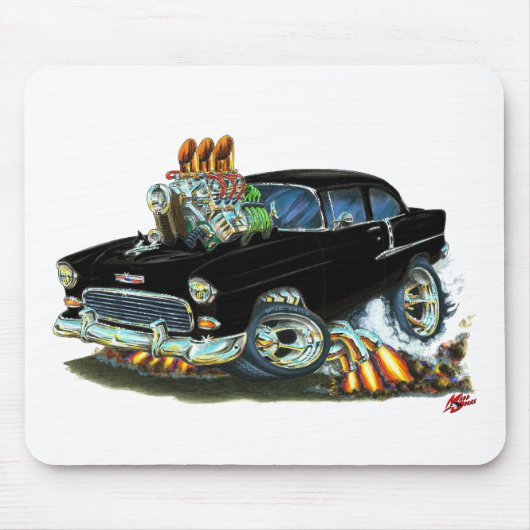 Tapis De Souris Voiture 1955 Chevy150-210 noire (Devant)