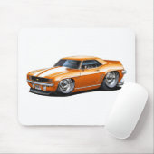 Tapis De Souris Voiture 1969 Orange-Blanche de Camaro (Avec souris)