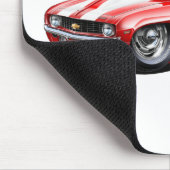 Tapis De Souris Voiture 1969 Rouge-Blanche de Camaro solides (Coin)