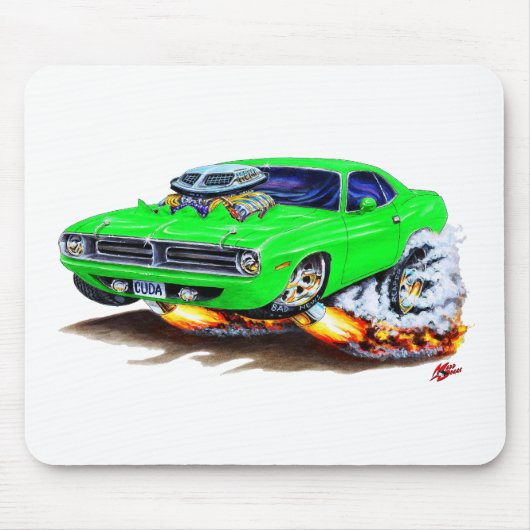 Tapis De Souris Voiture 1970 verte de Cuda (Devant)
