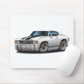 Tapis De Souris Voiture 1971-72 Blanc-Noire de Chevelle (Avec souris)