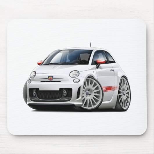 Tapis De Souris Voiture de blanc de Fiat 500 Abarth (Devant)