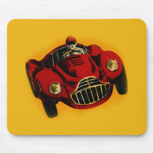 Tapis De Souris Voiture de course automobile jaune rouge