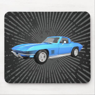 Tapis De Souris Voiture de sport 1967 de Corvette : Finition bleue