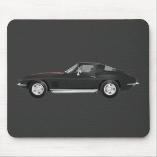 Tapis De Souris Voiture de sport 1967 de Corvette : Finition noire